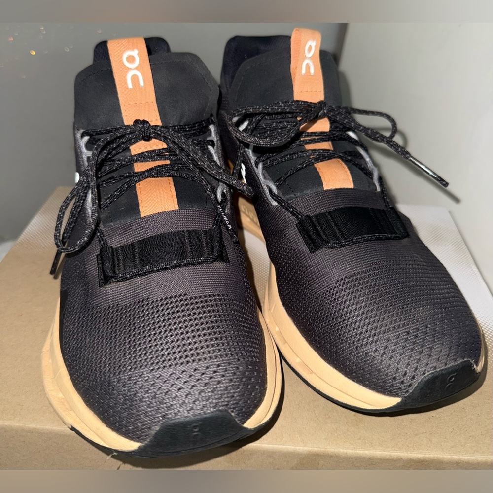 On Running Women's Black Sneakers with Tan Accents